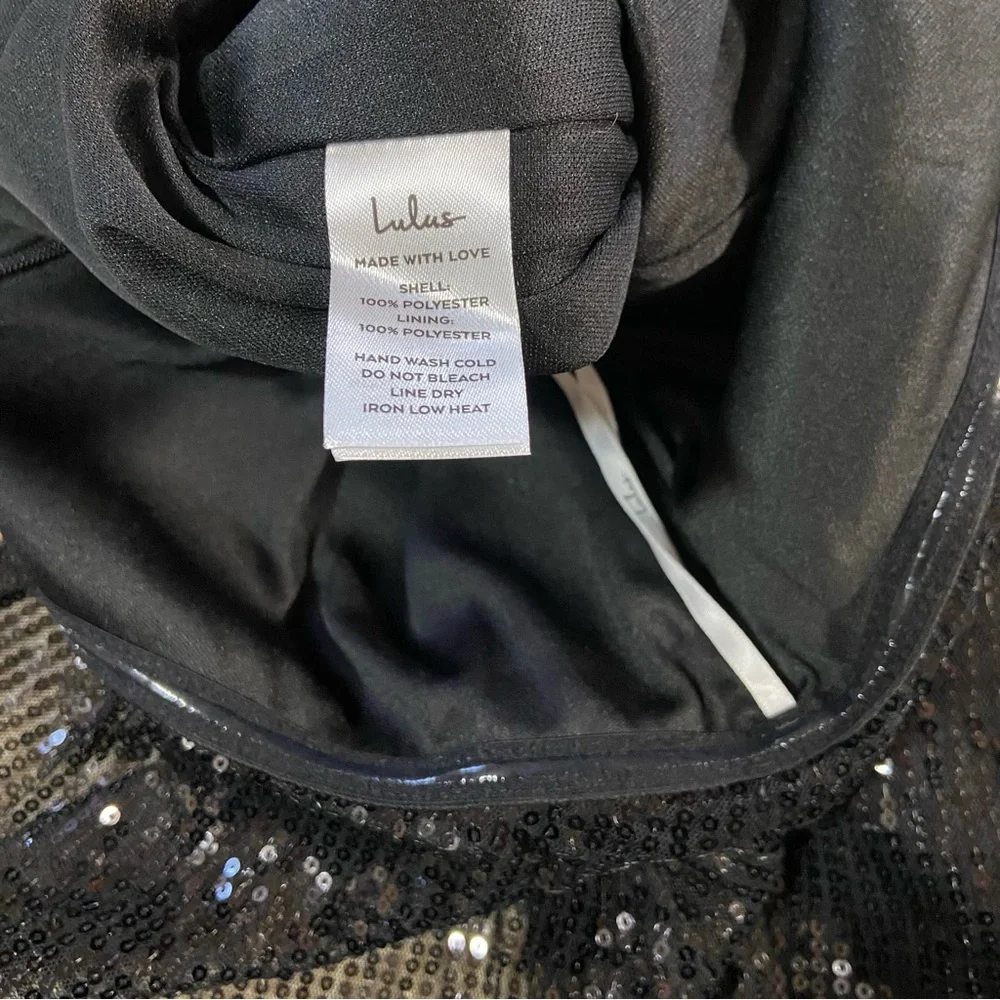 NWOT Lulus Power of Love Black Sequin Strapless Jumpsuit - Picture 12 of 14